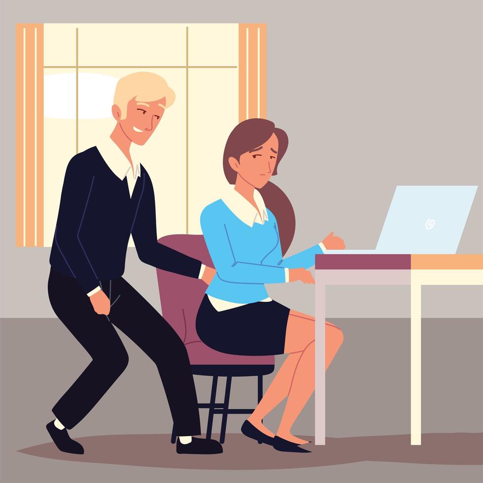 sexual harassment in workplace vector