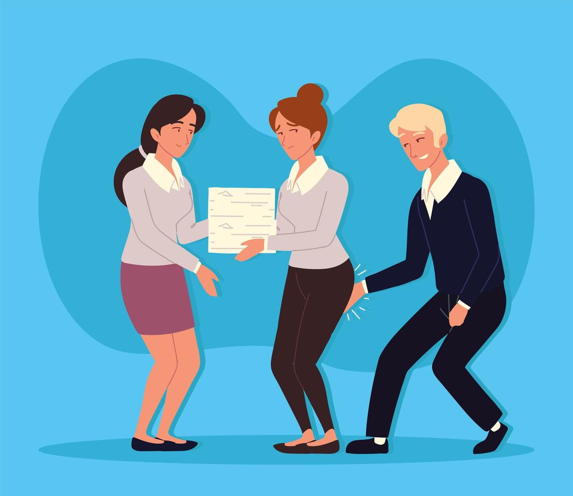 harassment at workplace people vector