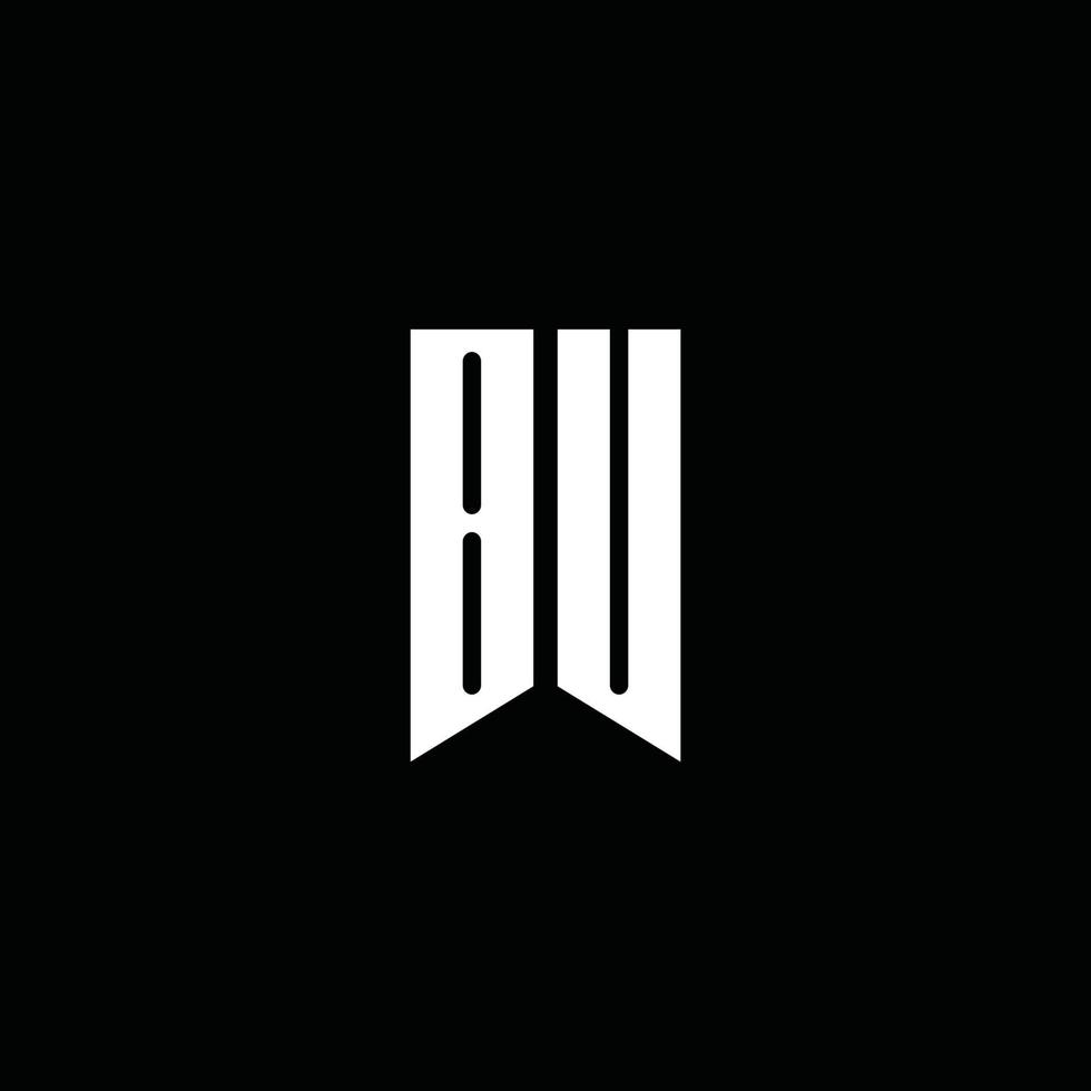 BU logo monogram with emblem style isolated on black background vector