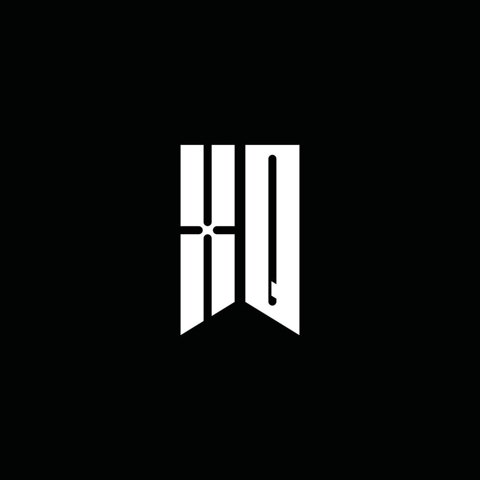 xq logo monograma con estilo emblema aislado sobre fondo negro vector
