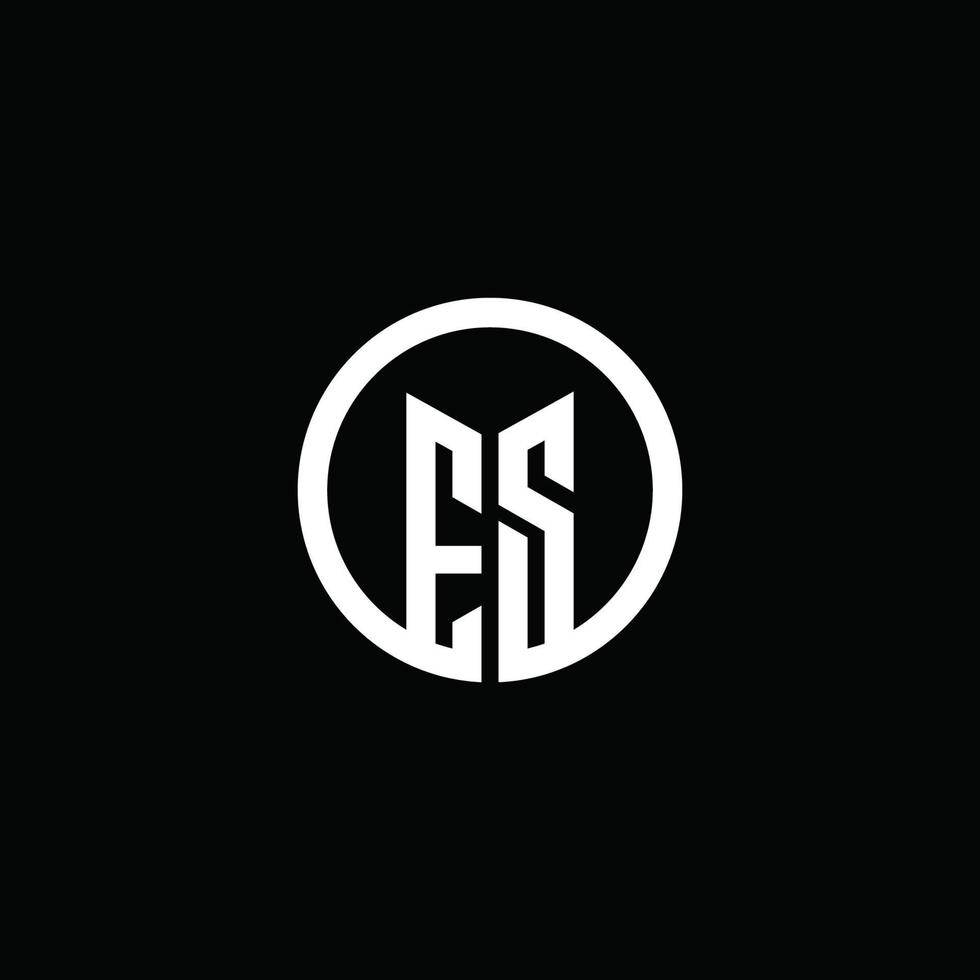 ES monogram logo isolated with a rotating circle vector