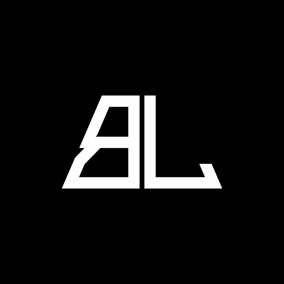monograma abstracto del logotipo de bl aislado sobre fondo negro vector