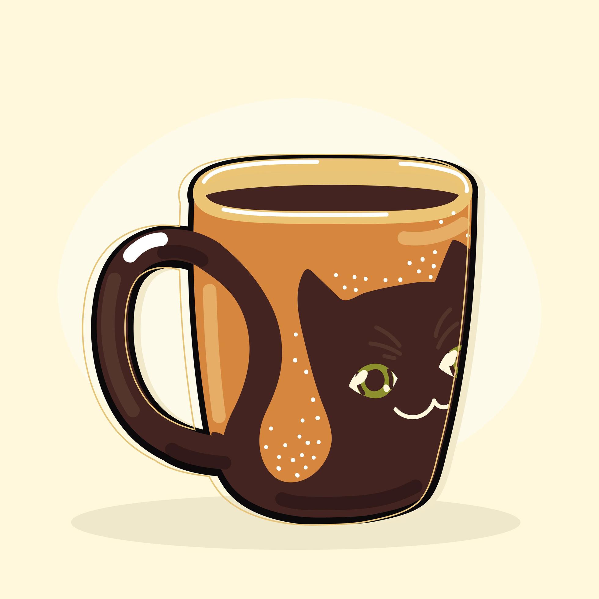 mug with printed cat 4205598 Vector Art at Vecteezy