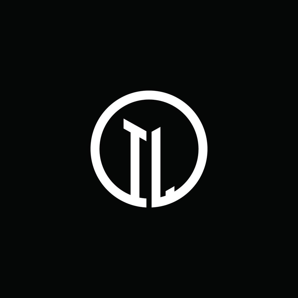 IL monogram logo isolated with a rotating circle vector