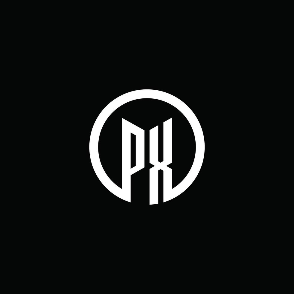 PX monogram logo isolated with a rotating circle vector