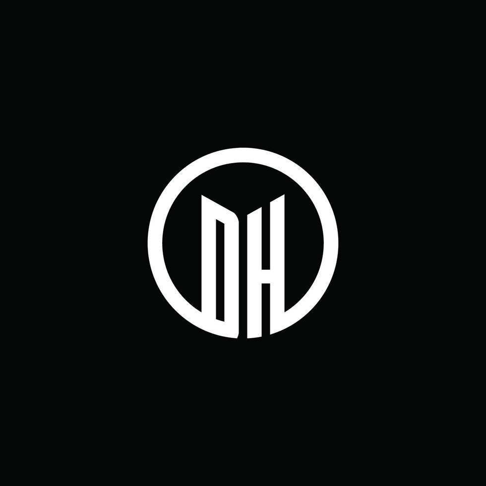 DH monogram logo isolated with a rotating circle vector