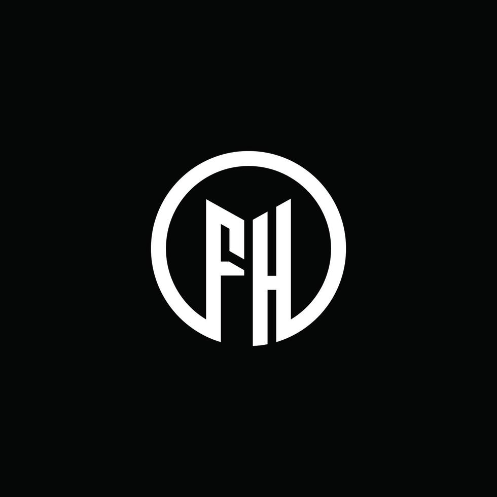 FH monogram logo isolated with a rotating circle vector