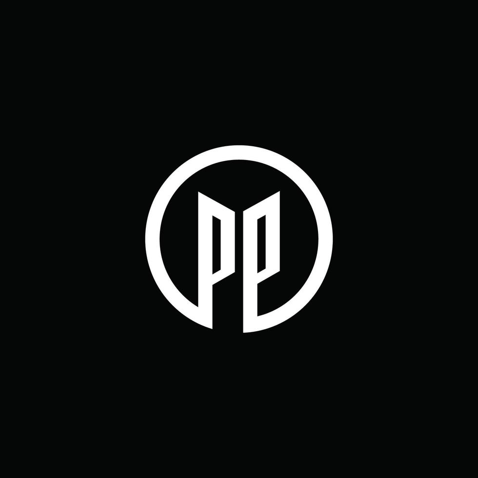 PP monogram logo isolated with a rotating circle vector