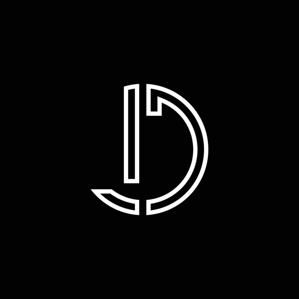Plantilla de diseño de esquema de estilo de cinta de círculo de logotipo de monograma lc vector