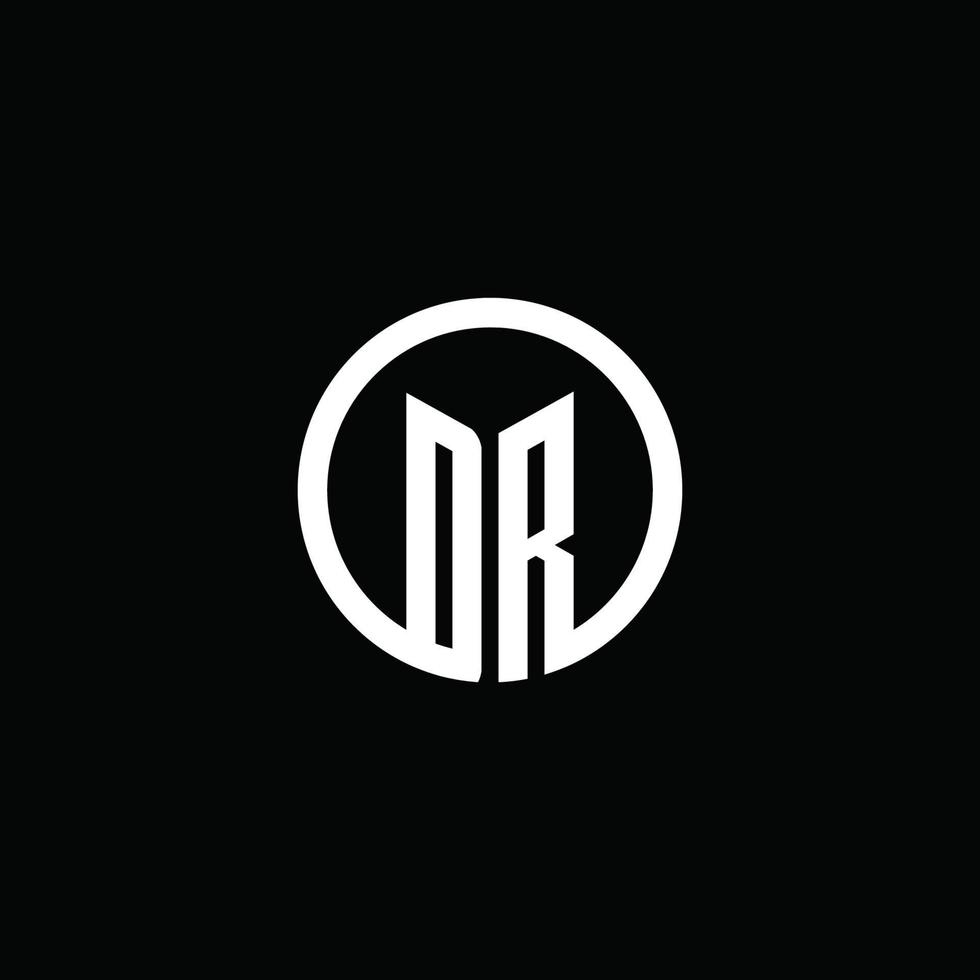 DR monogram logo isolated with a rotating circle vector