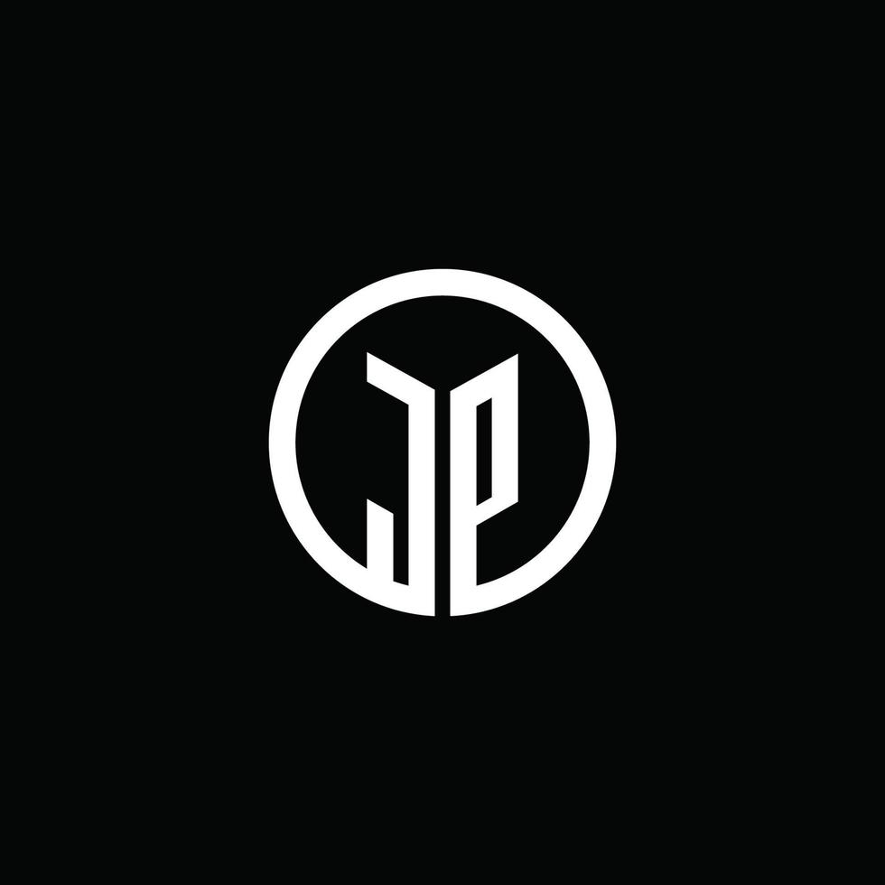 JP monogram logo isolated with a rotating circle vector