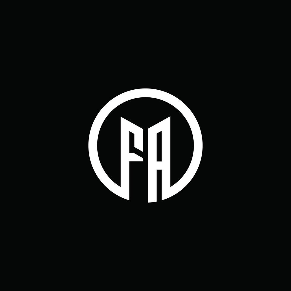 FA monogram logo isolated with a rotating circle vector