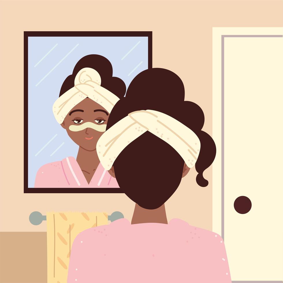 girl with facial mask vector