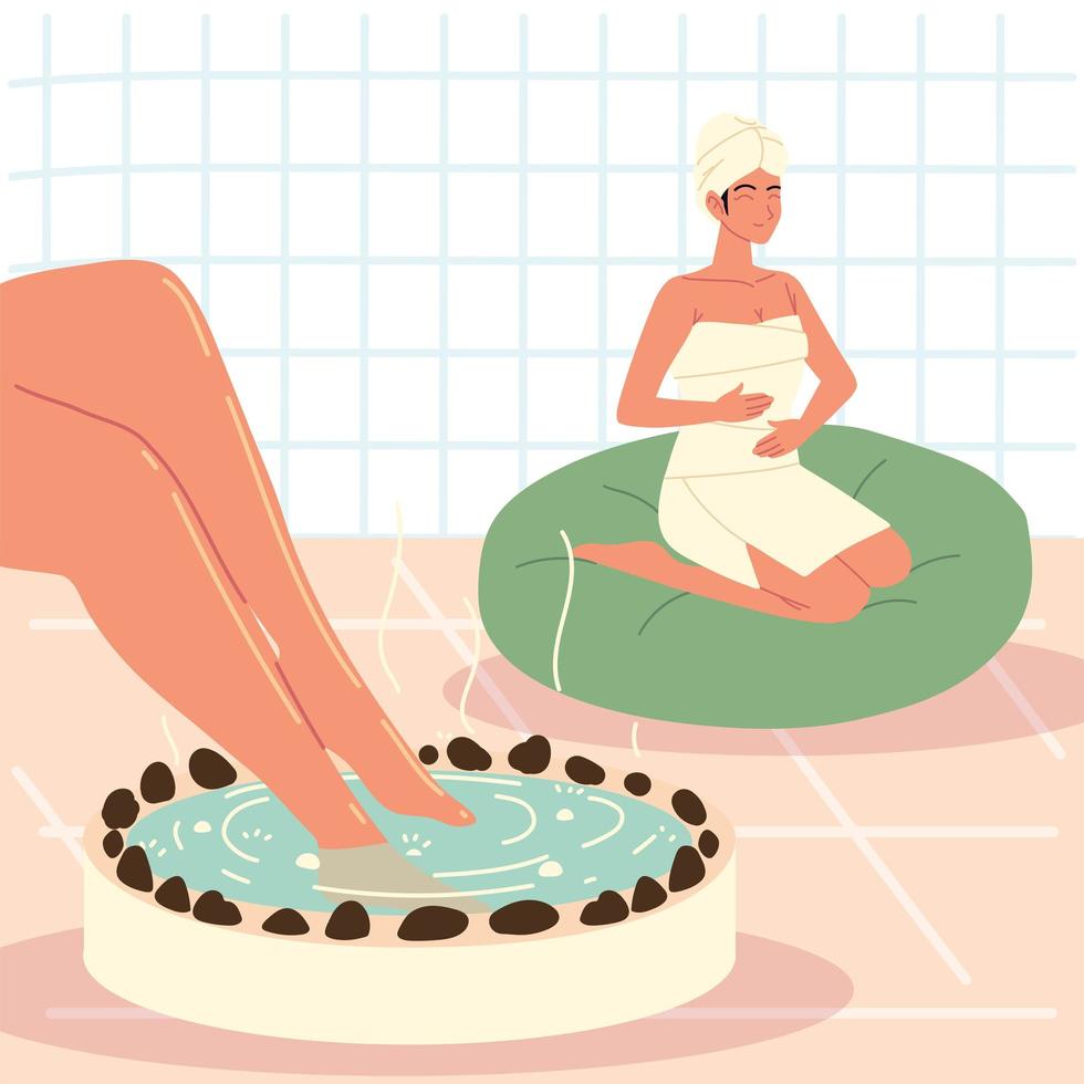 woman legs relaxing vector