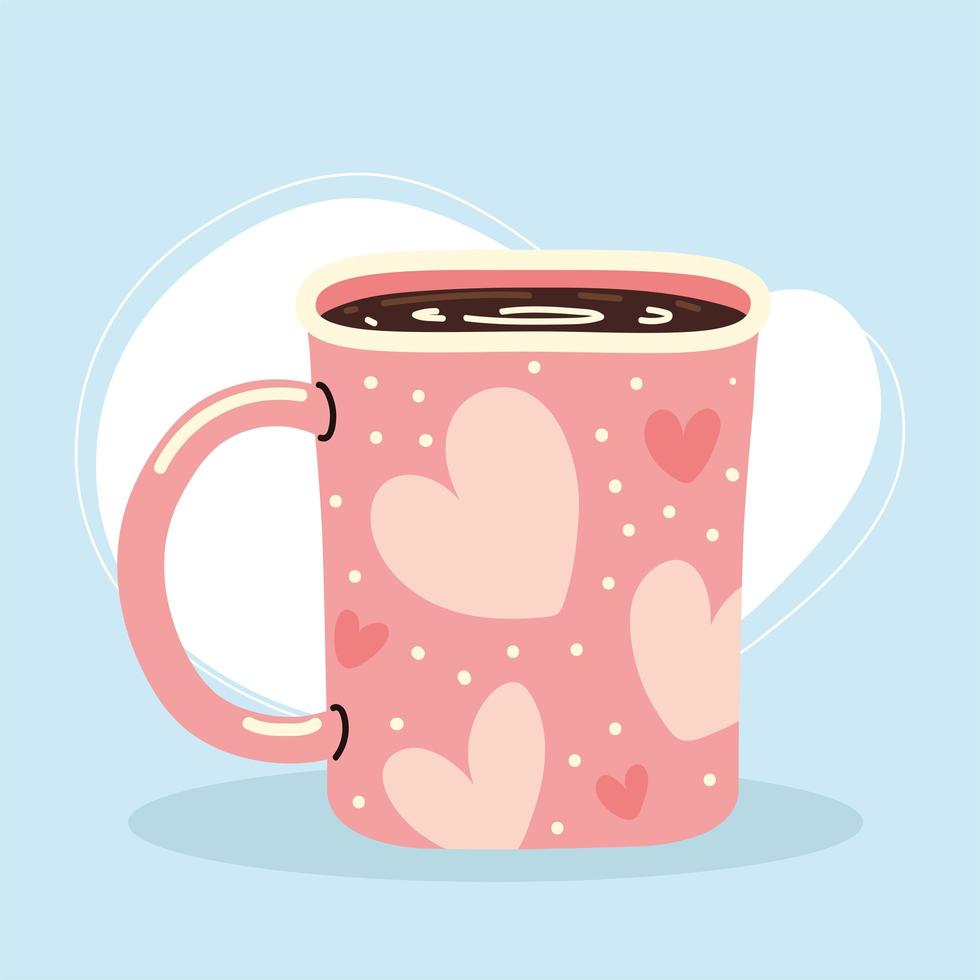 coffee cup with hearts vector