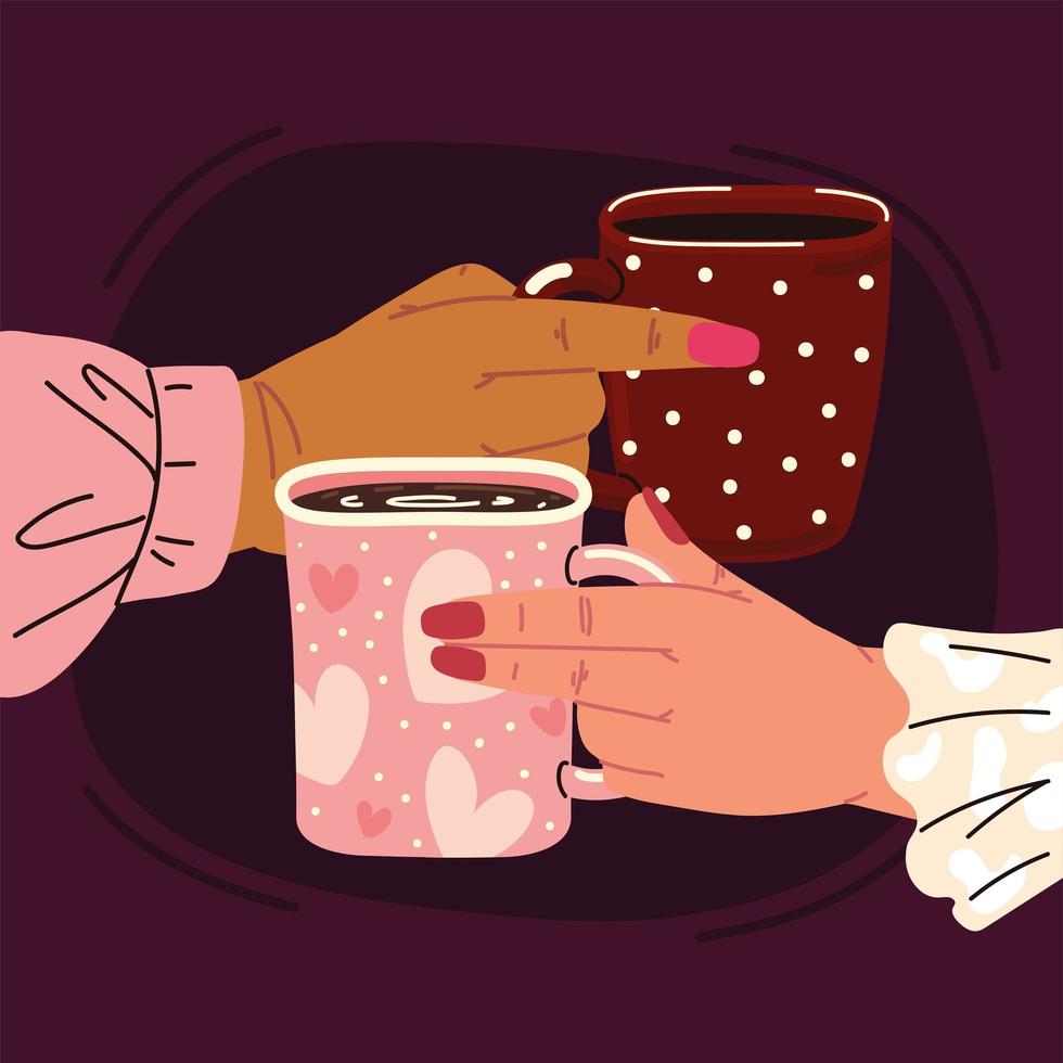 women drinking coffee vector