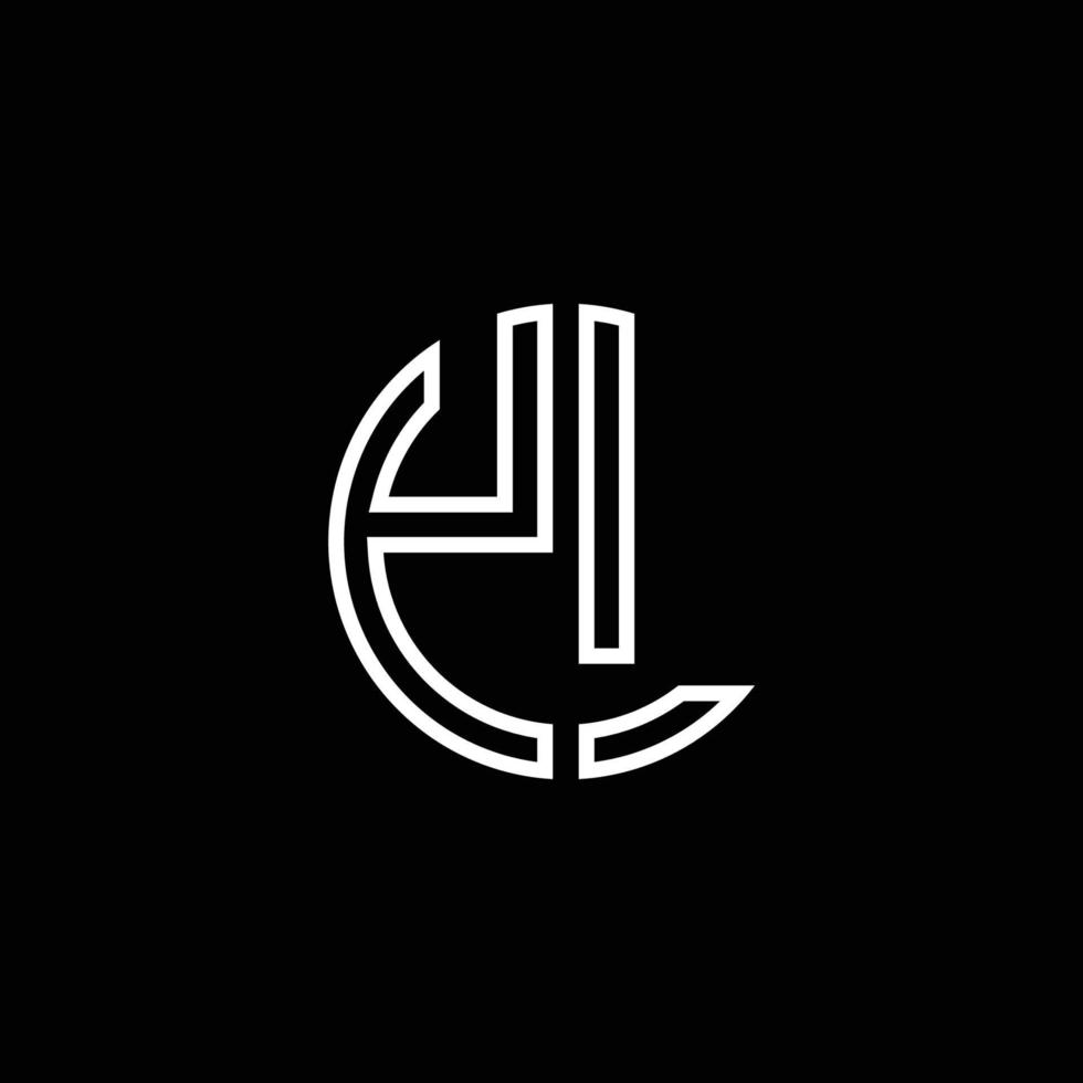 plantilla de diseño de esquema de estilo de cinta de círculo de logotipo de monograma yl vector
