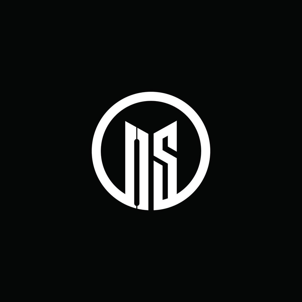 OS monogram logo isolated with a rotating circle vector