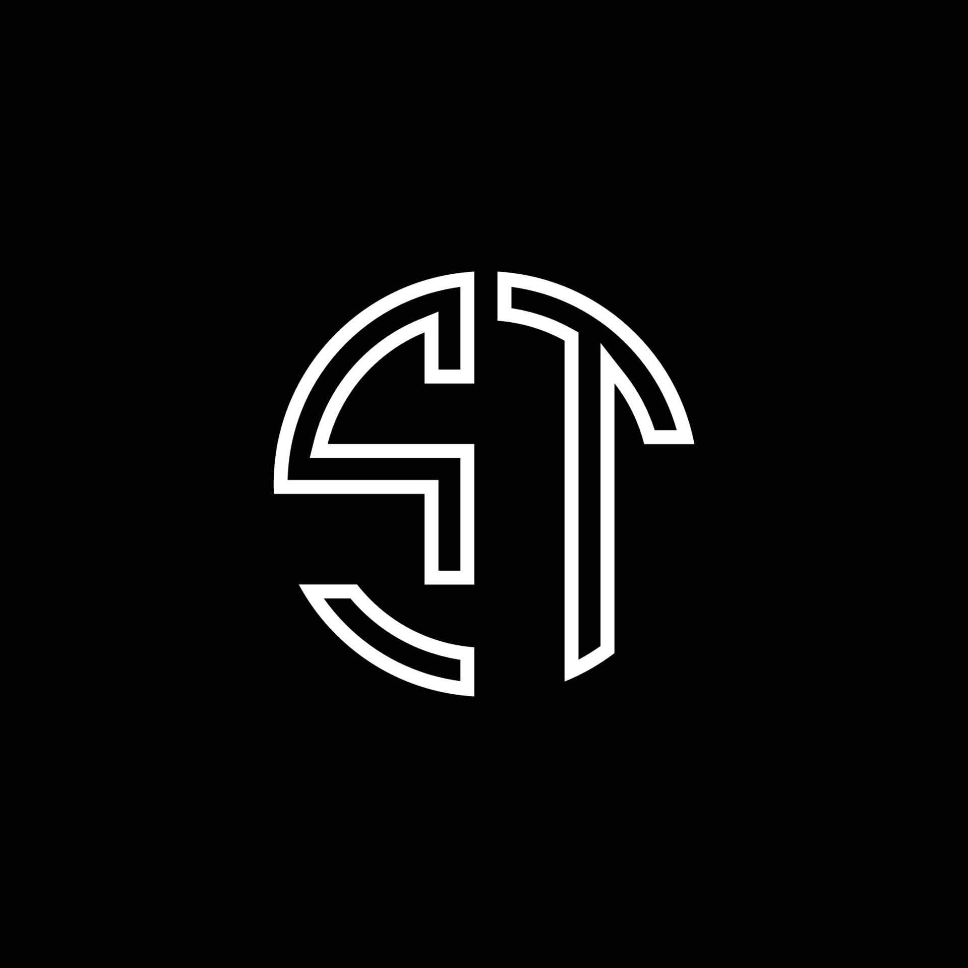 ST monogram logo circle ribbon style outline design template 4206052 ...