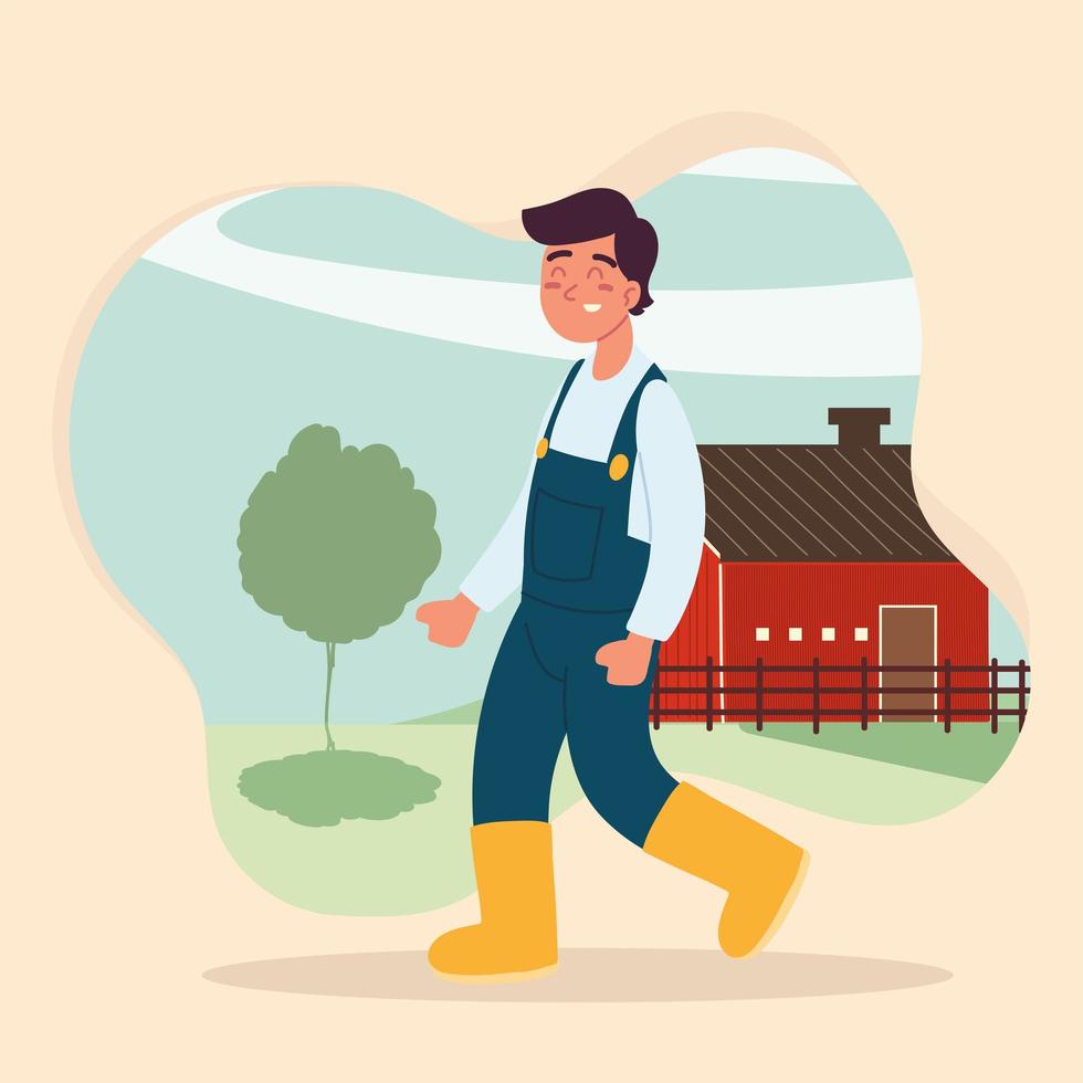 farmer man smiling vector