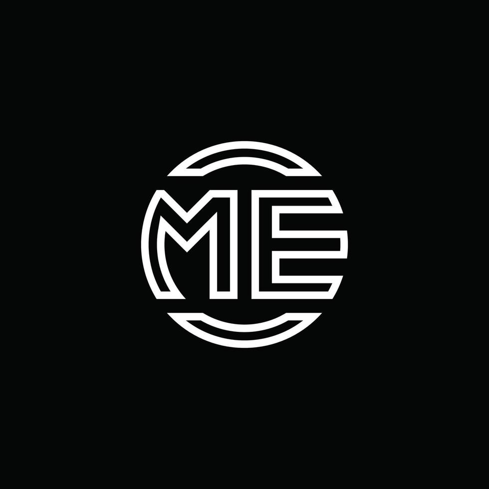 ME logo monogram with negative space circle rounded design template vector