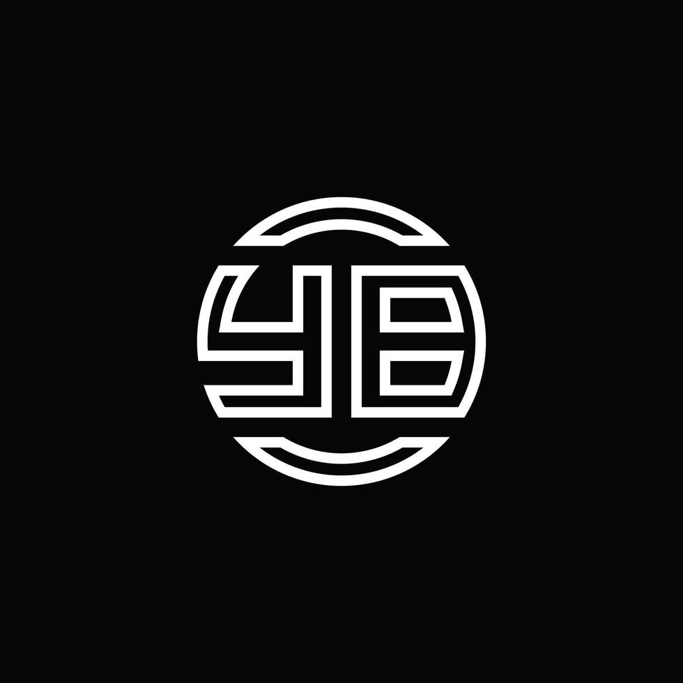 YB logo monogram with negative space circle rounded design template