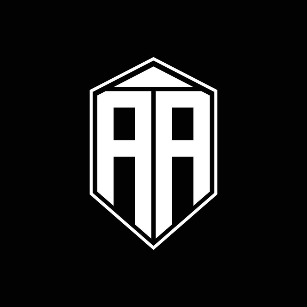 aa logo monograma con combinación de forma de emblema tringle en la plantilla de diseño superior vector