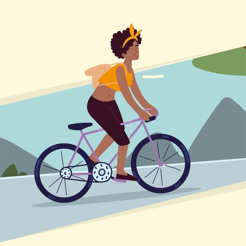 girl riding bike vector