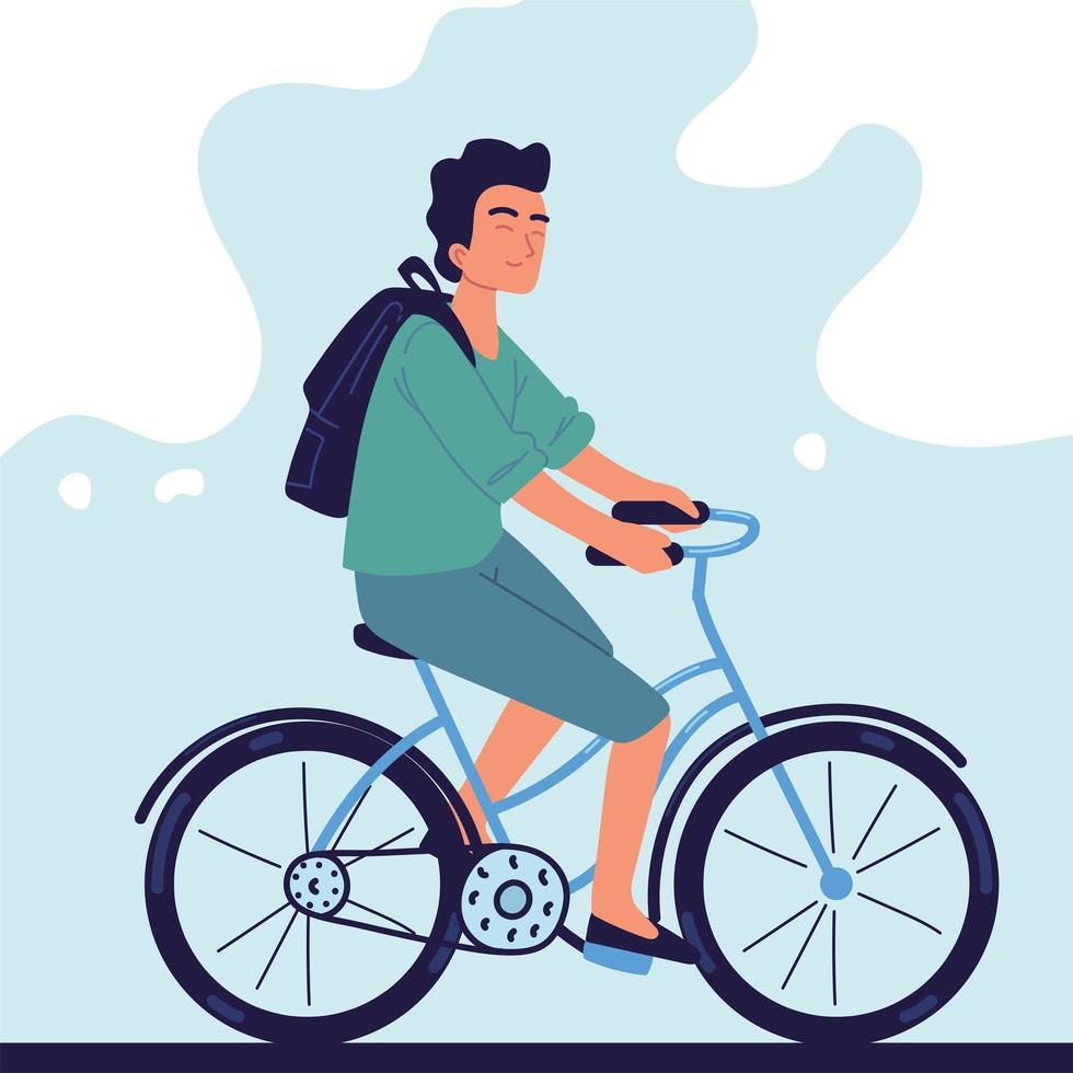 guy on bicycle vector