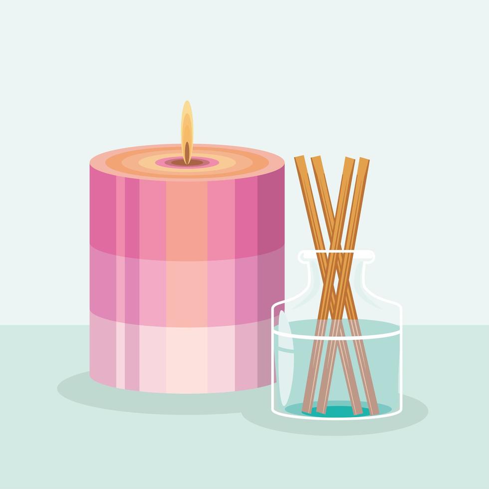 candle essence sticks aroma vector