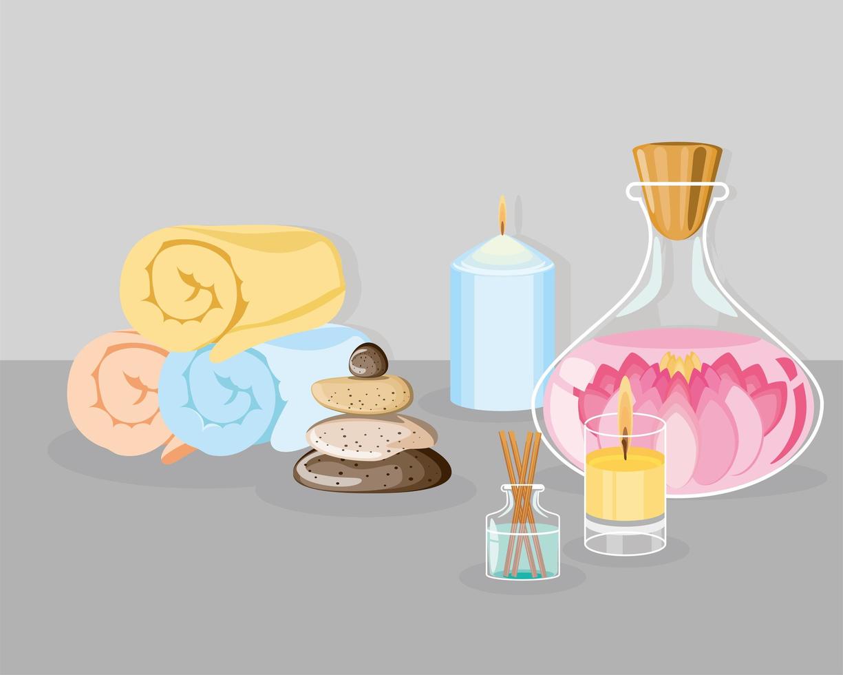 set of spa treatment vector