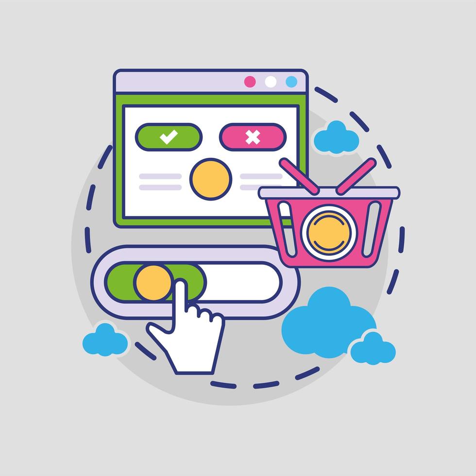 online payment shopping vector