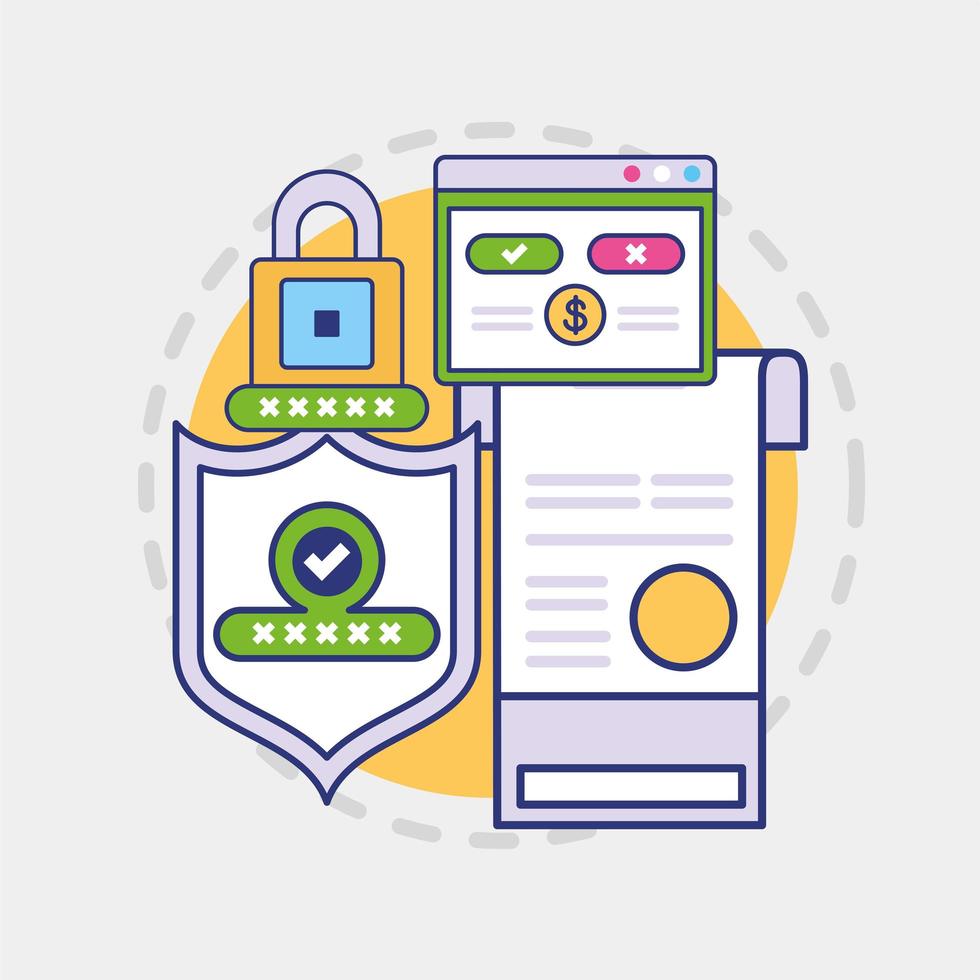 receipt of payment security vector