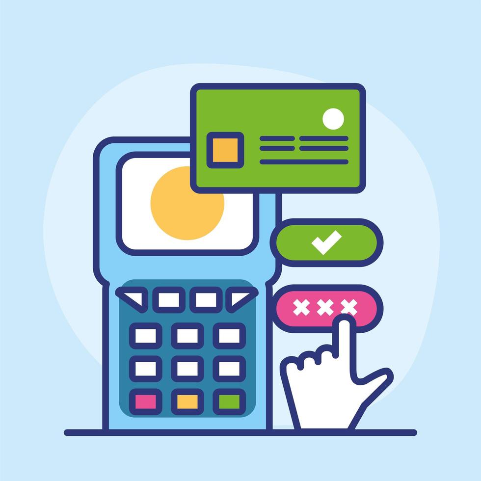 dataphone payment credit card vector