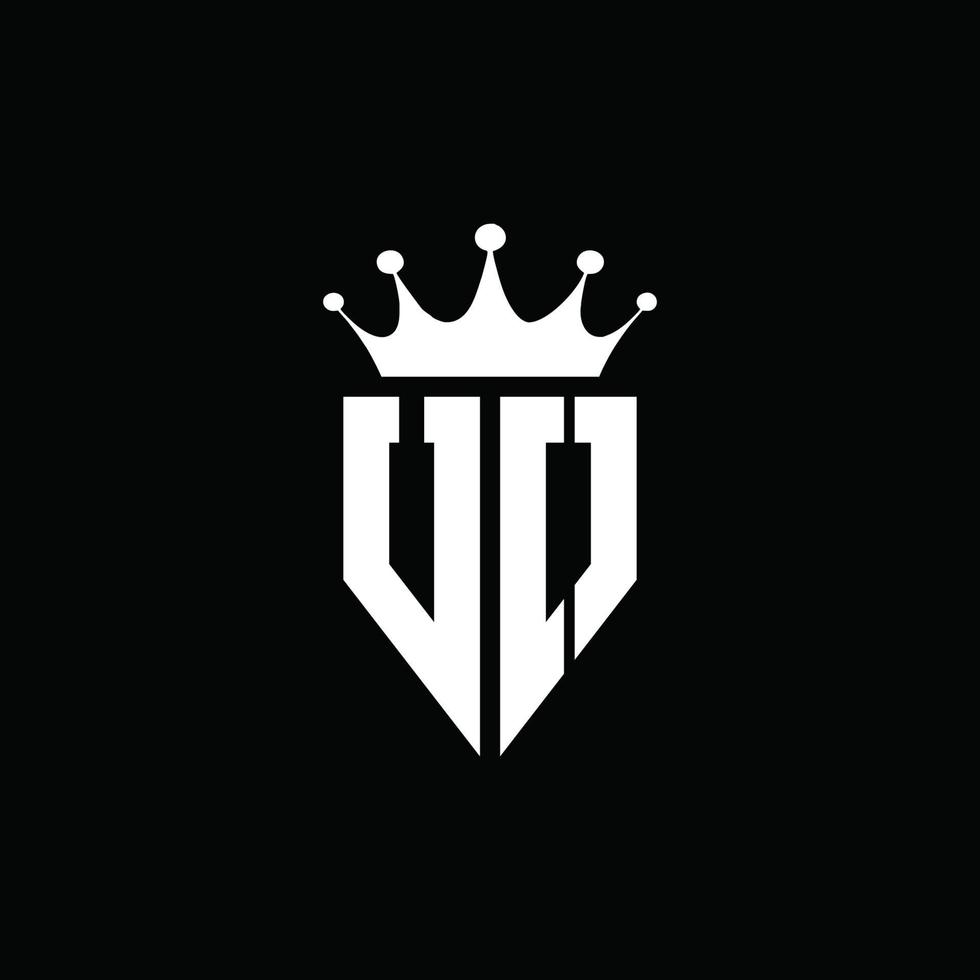 UO logo monogram emblem style with crown shape design template vector
