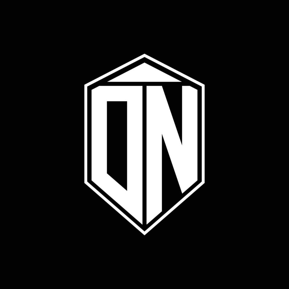 DN logo monogram with emblem shape combination tringle on top design template vector