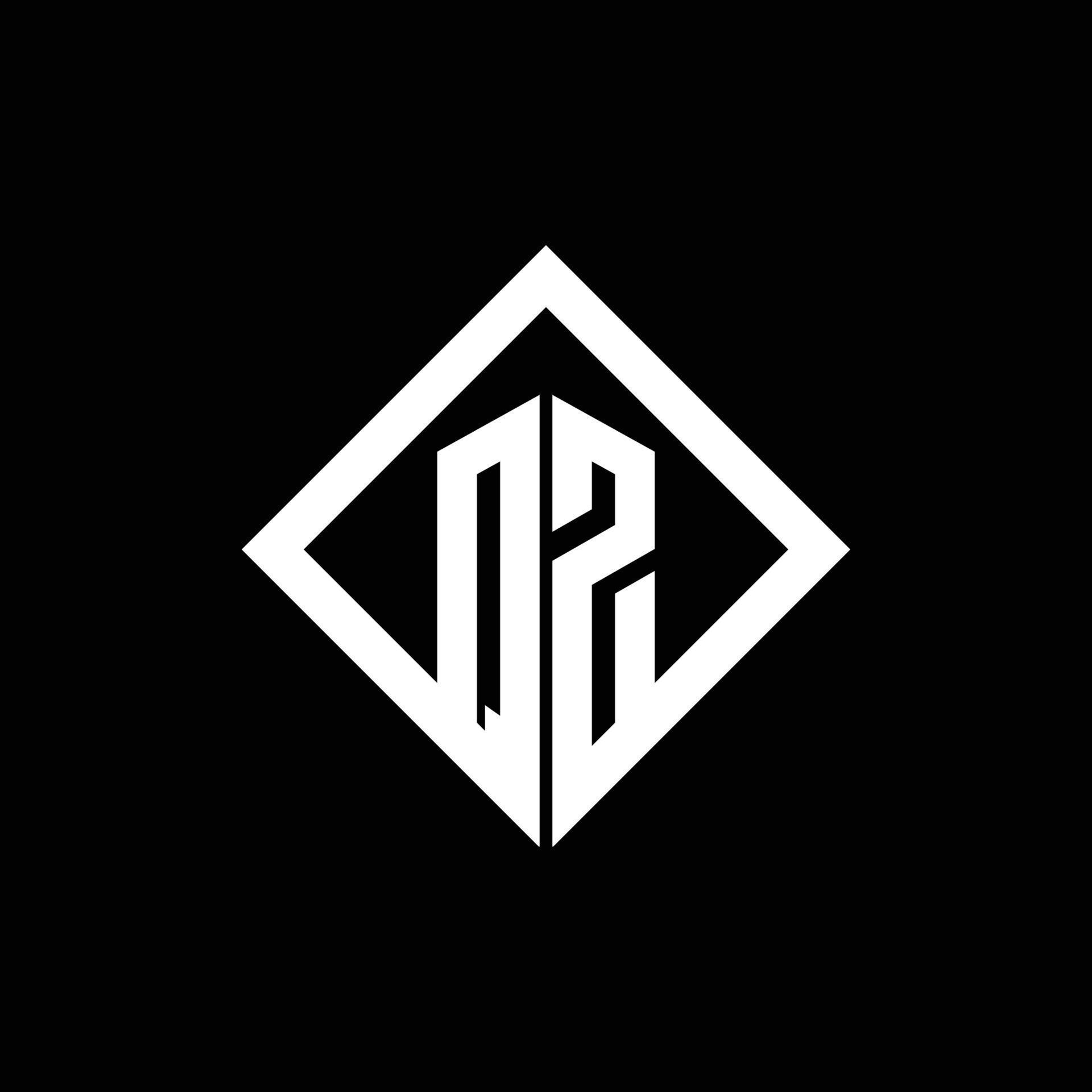 qz logo monograma con plantilla de diseño de estilo de rotación cuadrada vector