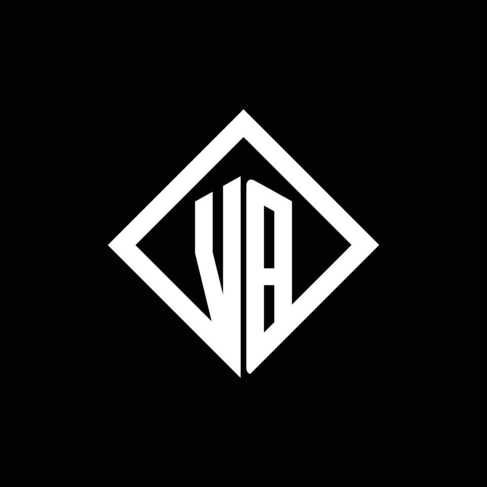 monograma del logotipo de vb con plantilla de diseño de estilo de rotación cuadrada vector