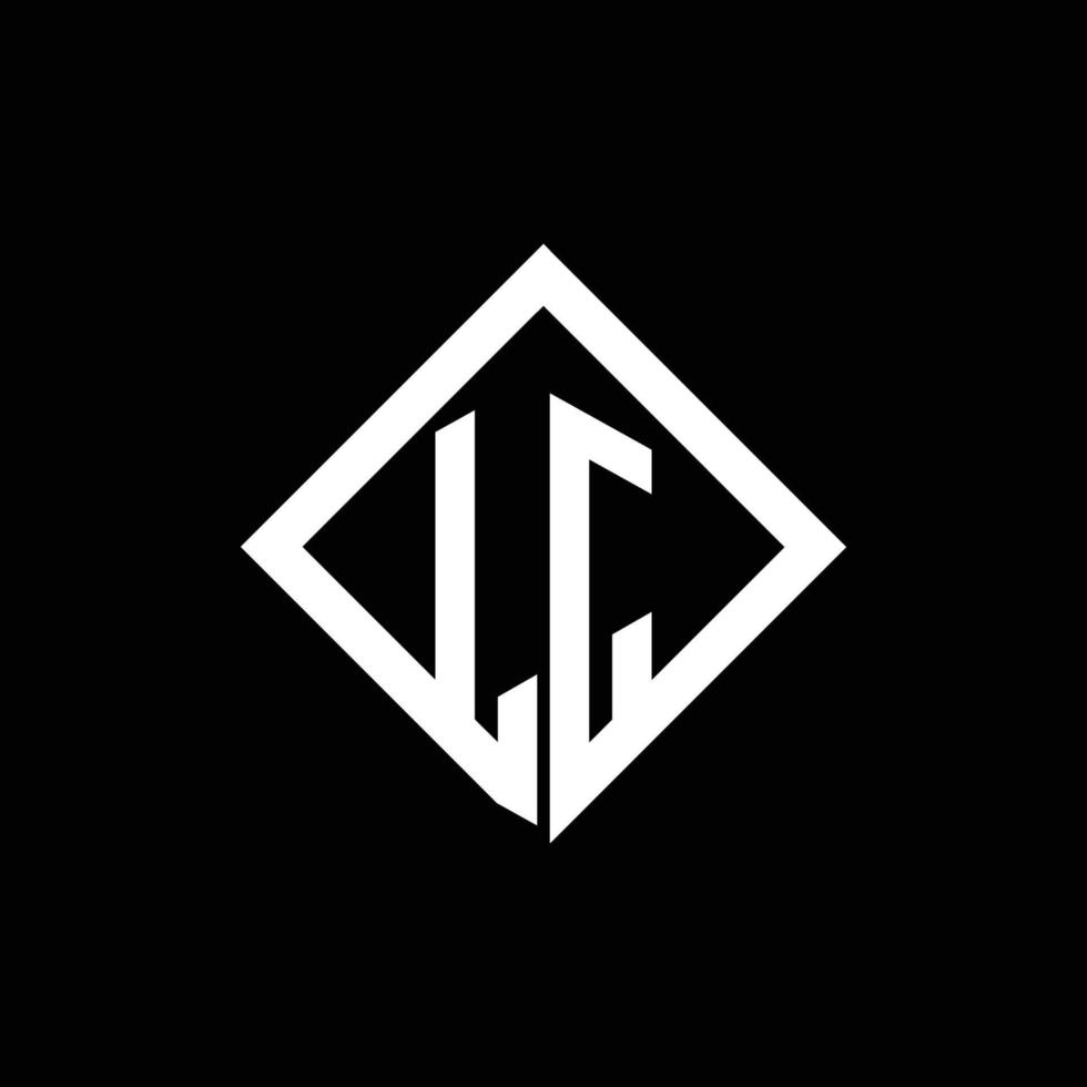 monograma del logotipo de lj con plantilla de diseño de estilo de rotación cuadrada vector