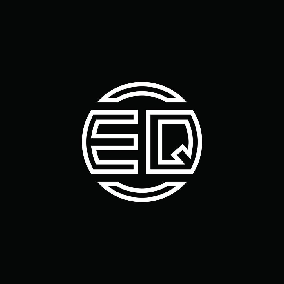Monograma del logotipo eq con plantilla de diseño redondeado de círculo de espacio negativo vector