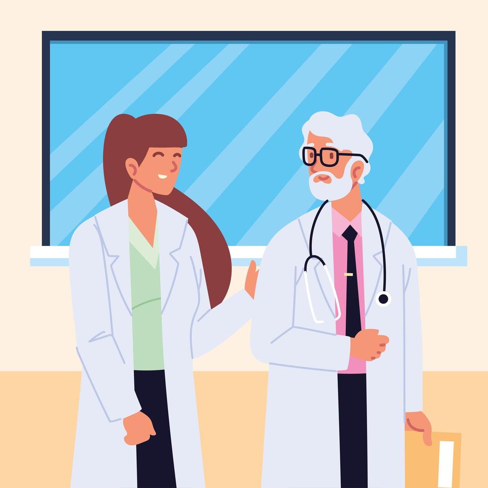 doctors smiling medical vector
