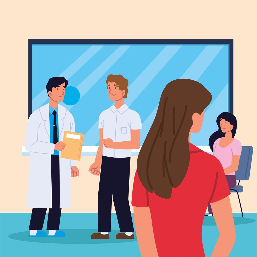 doctor with patients vector