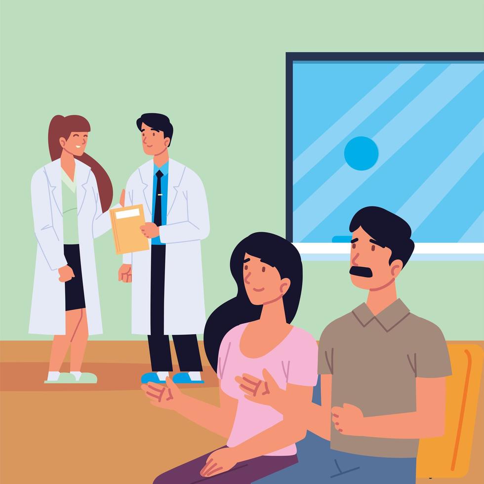 doctors with patients vector