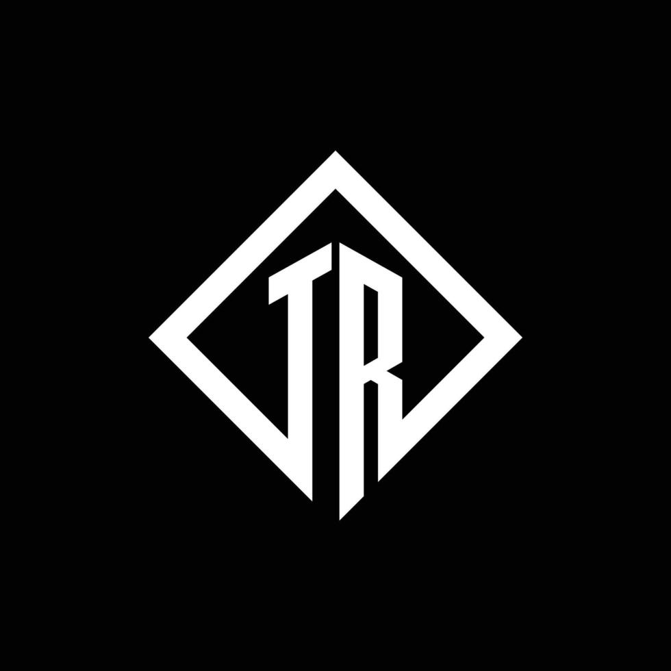 TR logo monogram with square rotate style design template vector