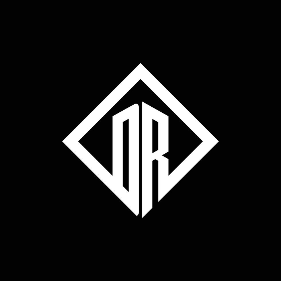 dr logo monograma con plantilla de diseño de estilo de rotación cuadrada vector