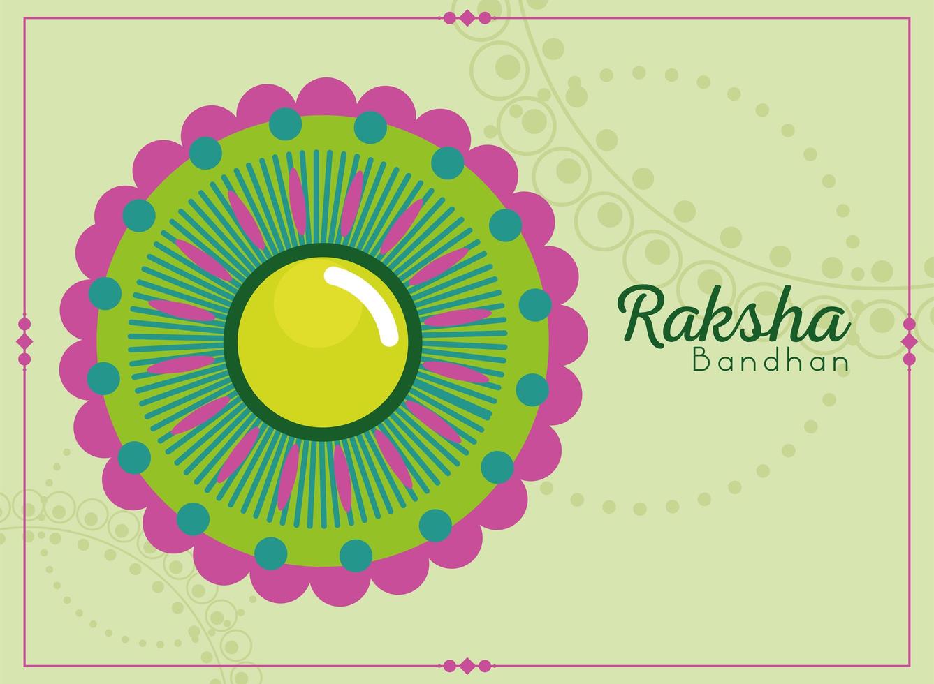 decorative raksha bandhan card vector