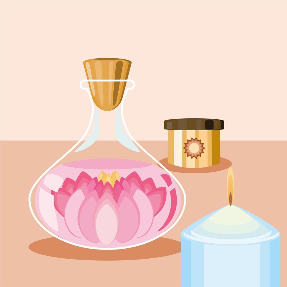 spa candle ointment vector