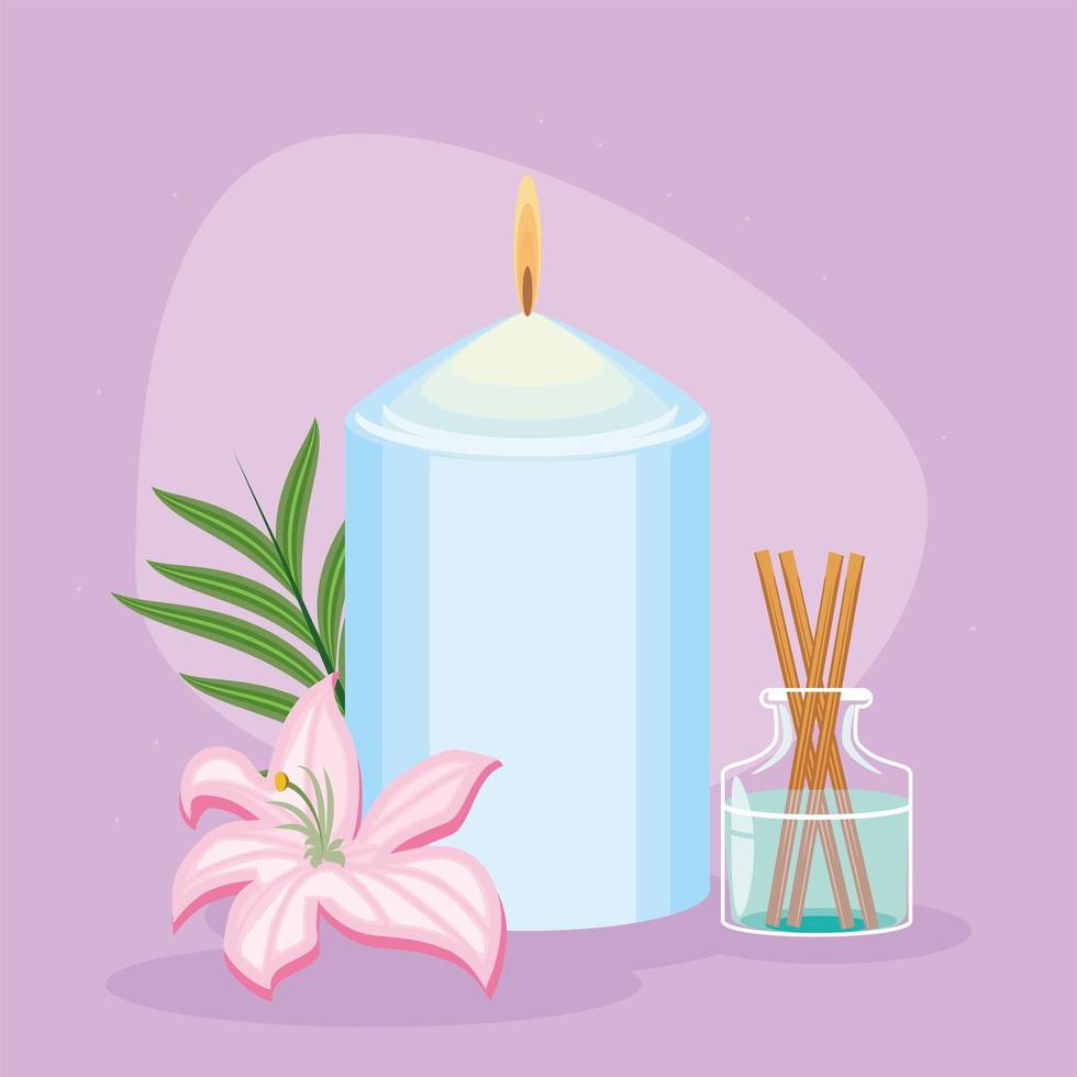 candle sticks aromatherapy vector