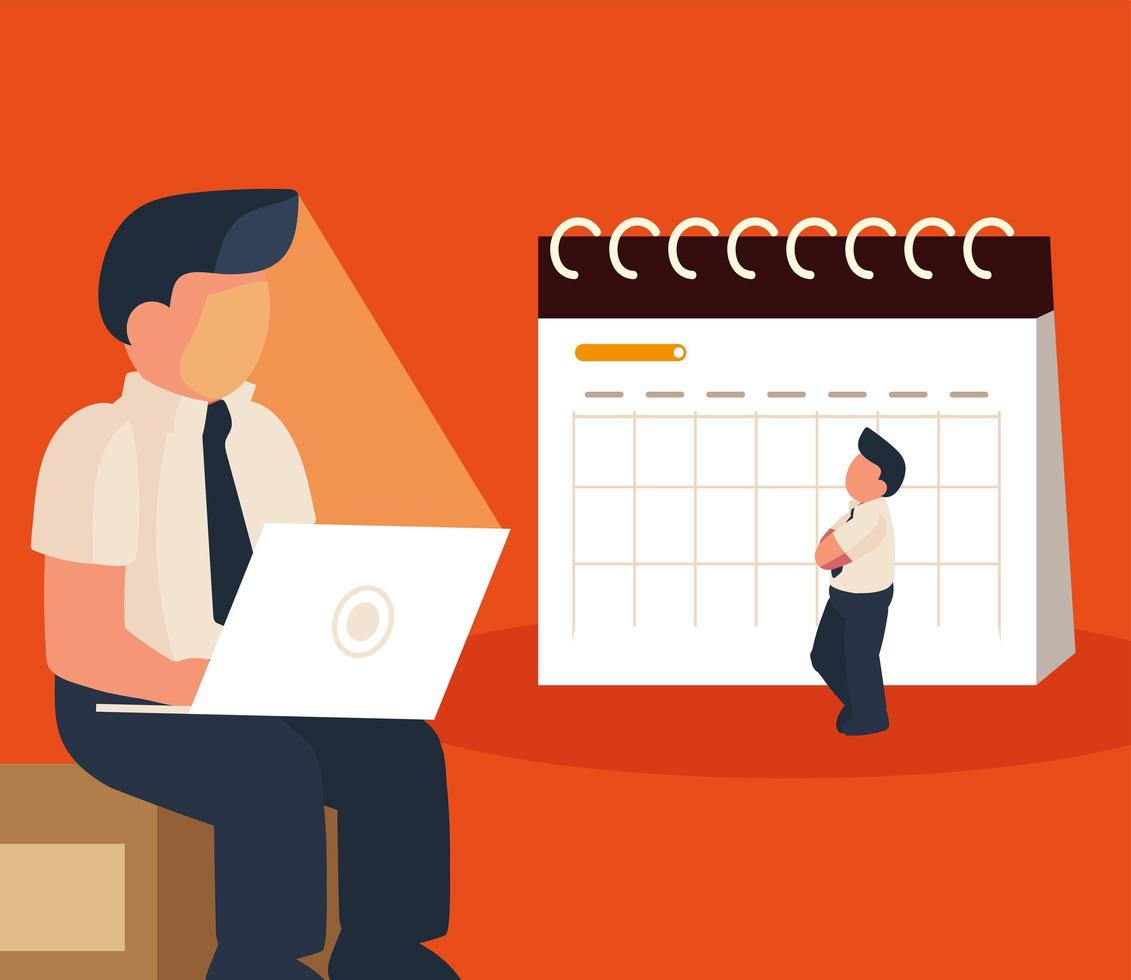 employees work strategy planner vector