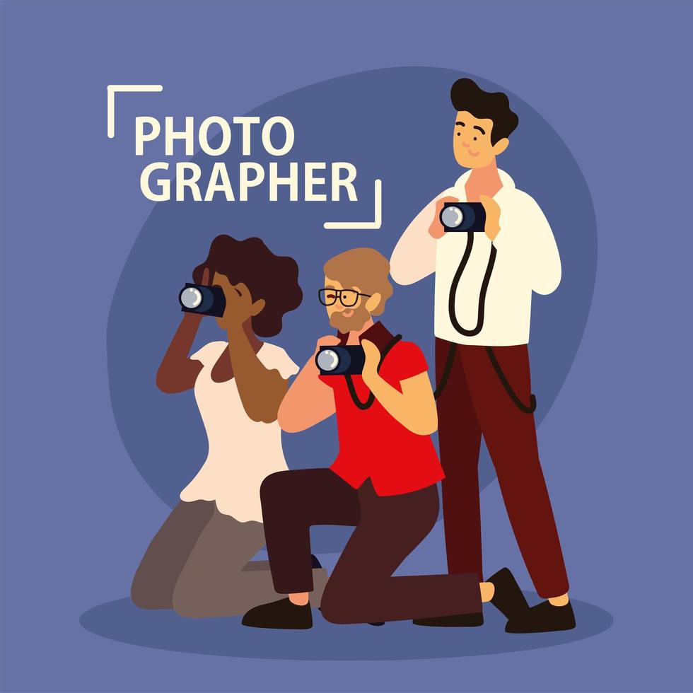 photographers taking photo vector